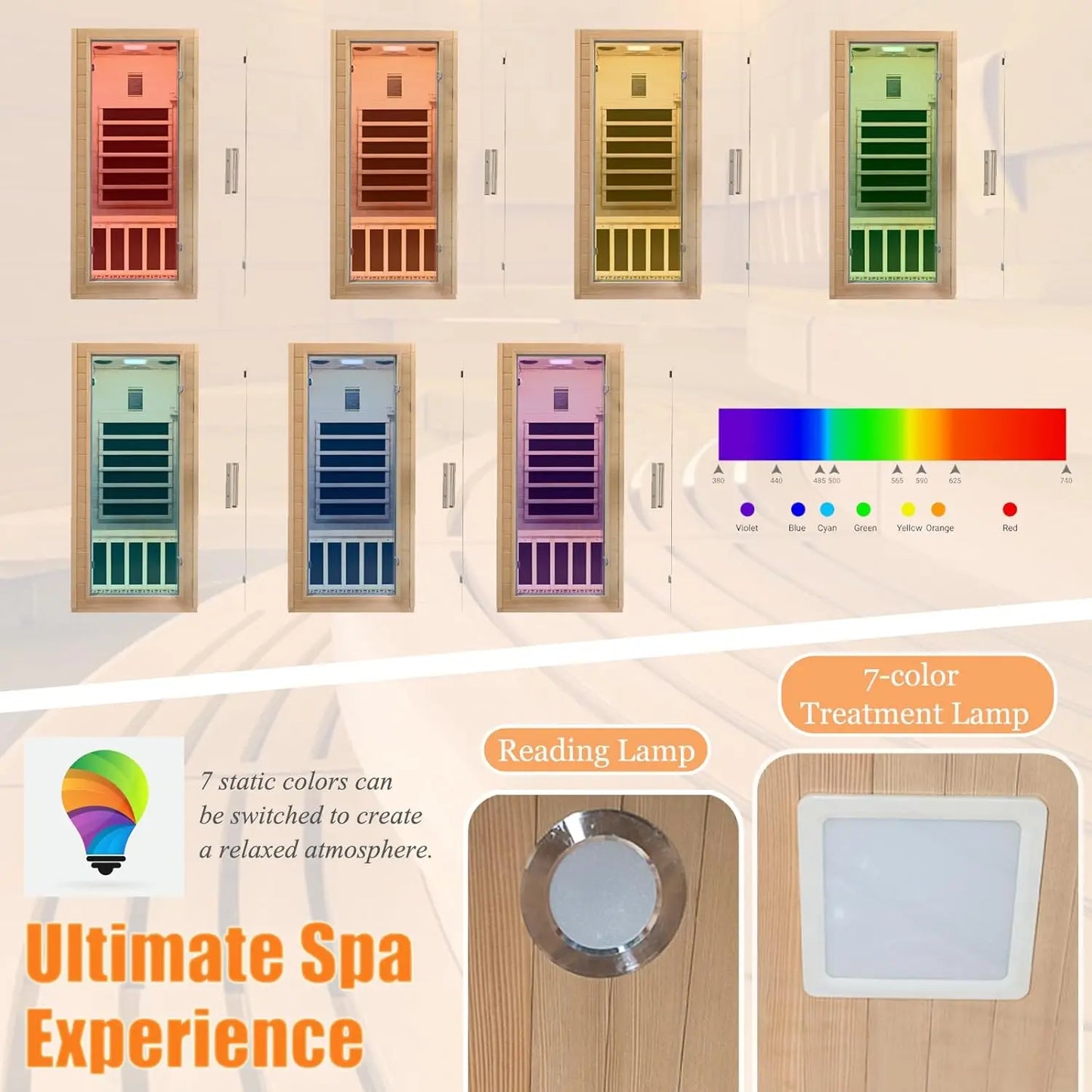 Dynamic Home Sauna FAR Infrared 1 Person Room Light Therapy with Control Panel Low-EMF Tech Red cedar