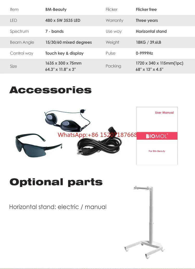Professional Full Body 660nm 830nm 850nm Infra Red Blue Light Therapy Panel for Beauty Salon