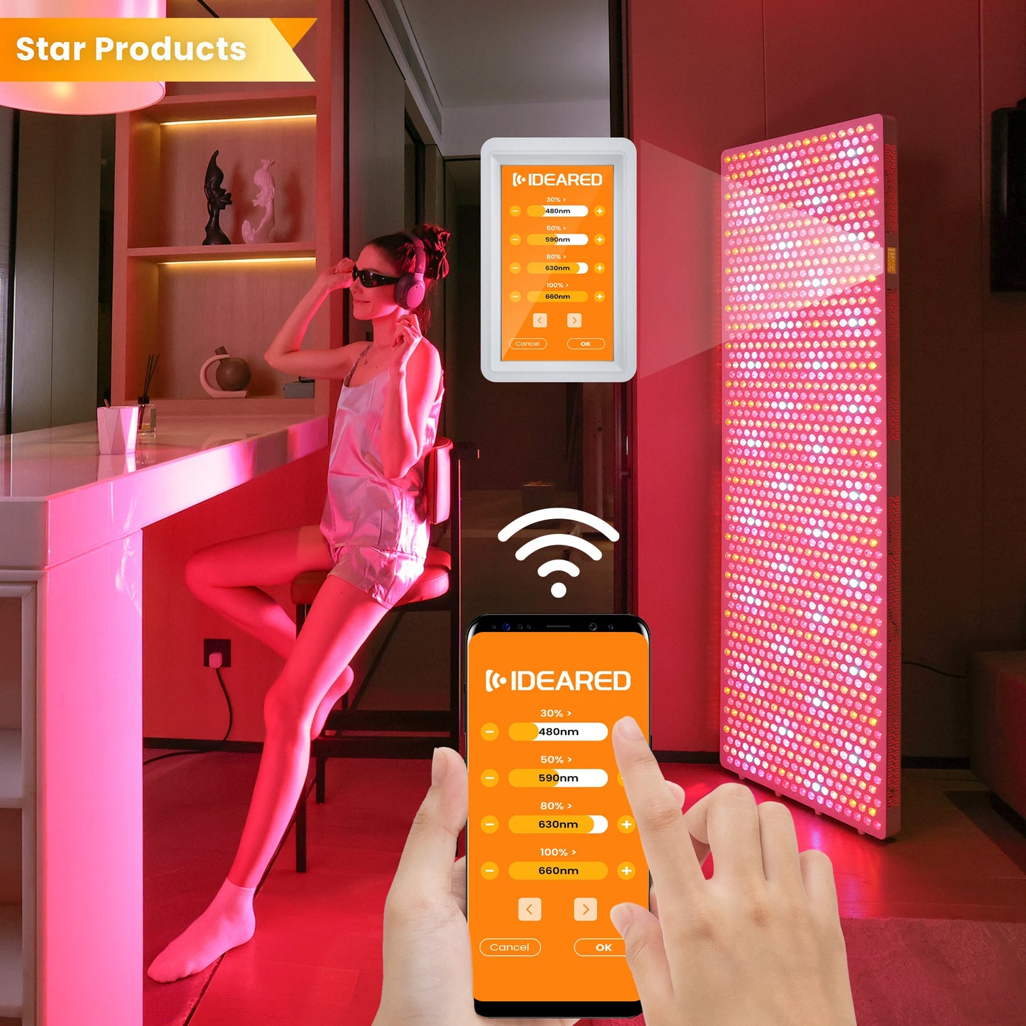 Lxy IDEATHERAPY Professional 1650W Full Body LED Red Light Therapy Panel Infrared PDT Stand Red Light Therapy Panel Device Home