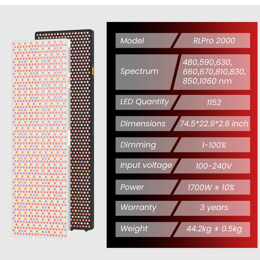 Lxy IDEATHERAPY Professional 1650W Full Body LED Red Light Therapy Panel Infrared PDT Stand Red Light Therapy Panel Device Home